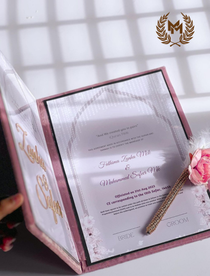 Nikah Booklet Lite Pink Velvet