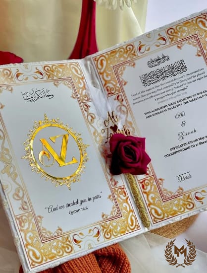 Nikah booklet White Embroidery