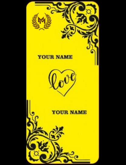 Golden mobile case with customize name