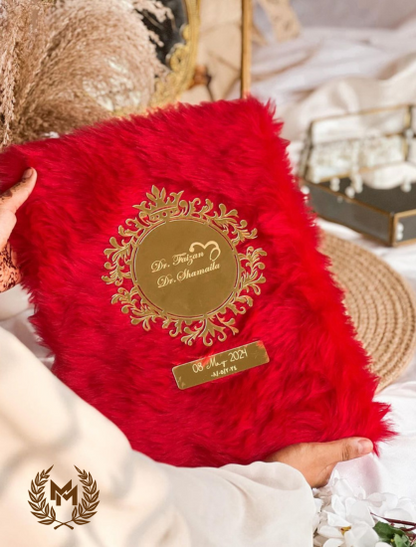 Nikah Booklet Red Furr Velvet