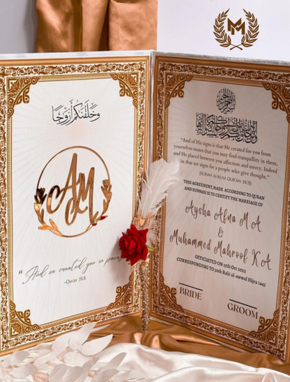 Nikah Booklet White Velvet