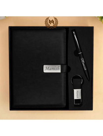 Personalized Diary With Pen & Key Chain Gift Set