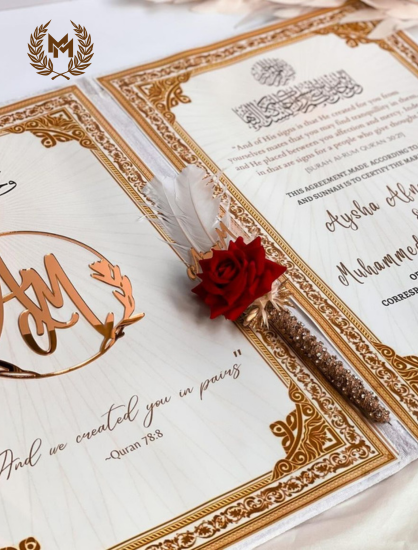 Nikah Booklet White Velvet