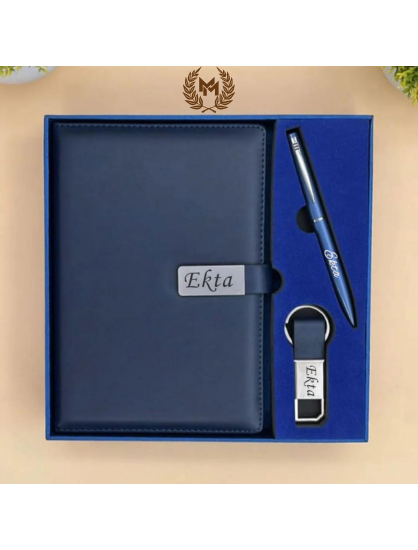 Personalized Diary With Pen & Key Chain Gift Set