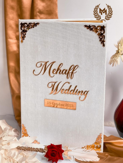 Nikah Booklet White Velvet