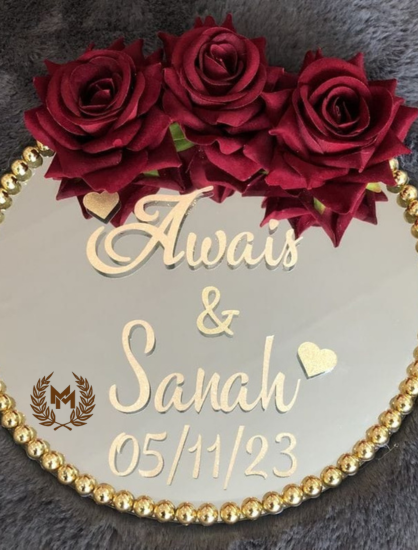 Nikah Mirror With Couple Name