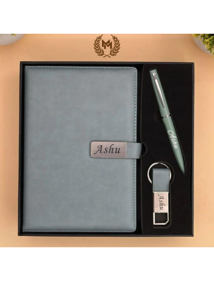 Personalized Diary With Pen & Key Chain Gift Set