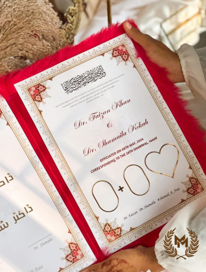 Nikah Booklet Red Furr Velvet