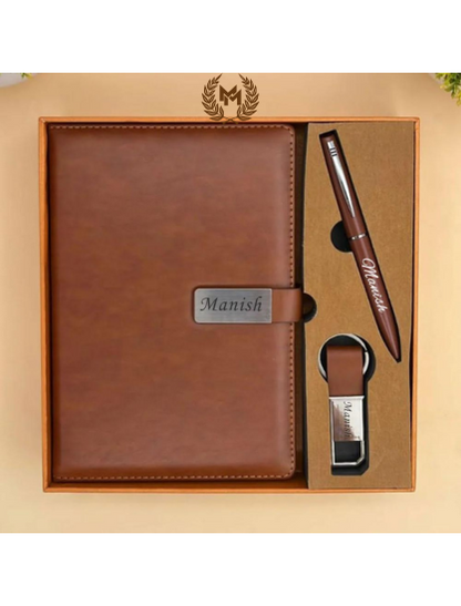 Personalized Diary With Pen & Key Chain Gift Set