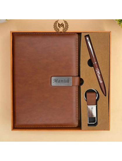 Personalized Diary With Pen & Key Chain Gift Set