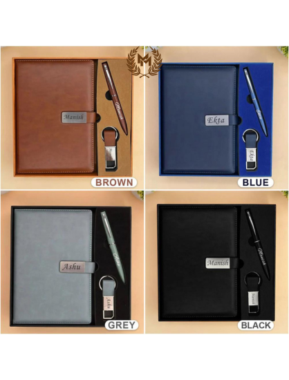 Personalized Diary With Pen & Key Chain Gift Set