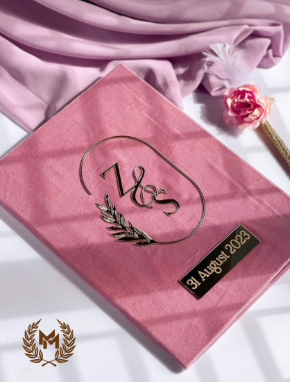 Nikah Booklet Lite Pink Velvet