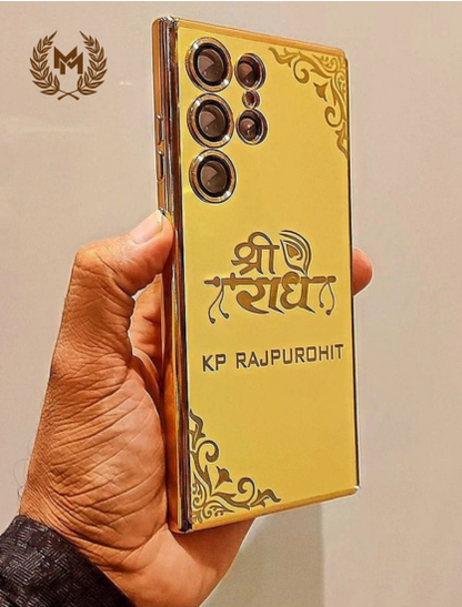 Golden mobile case with customize name