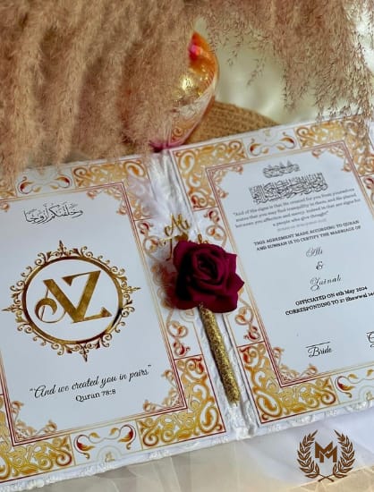 Nikah booklet White Embroidery