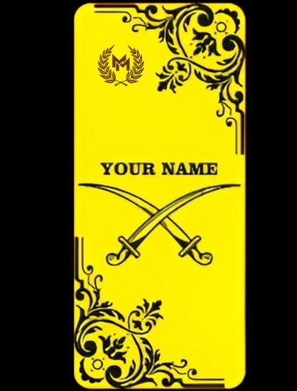 Golden mobile case with customize name