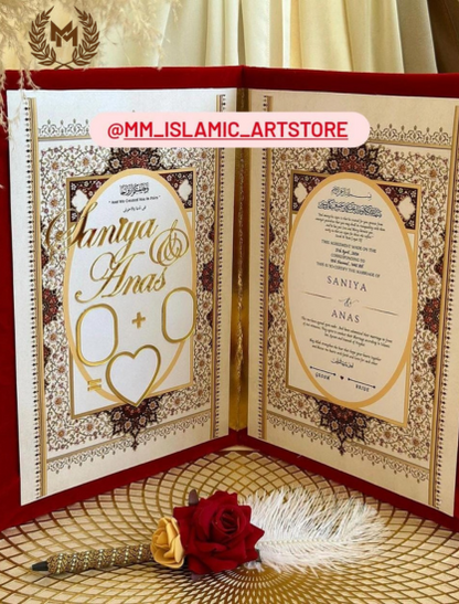 Nikah Booklet Premium Red With Front Acrylic Design