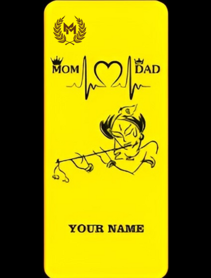 Golden mobile case with customize name