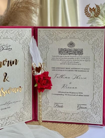 Nikah Booklet Pink Velvet