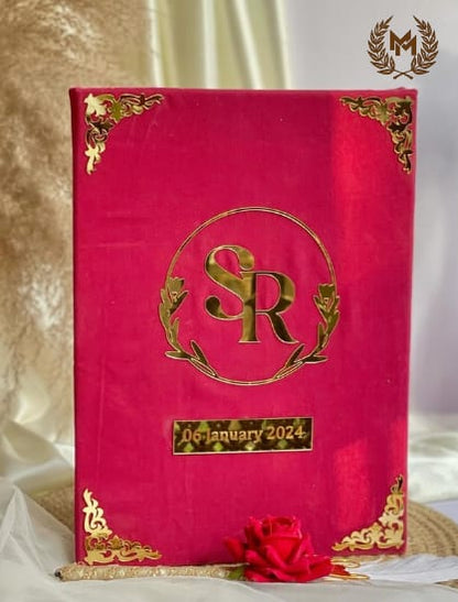 Nikah Booklet Pink Velvet