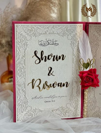 Nikah Booklet Pink Velvet